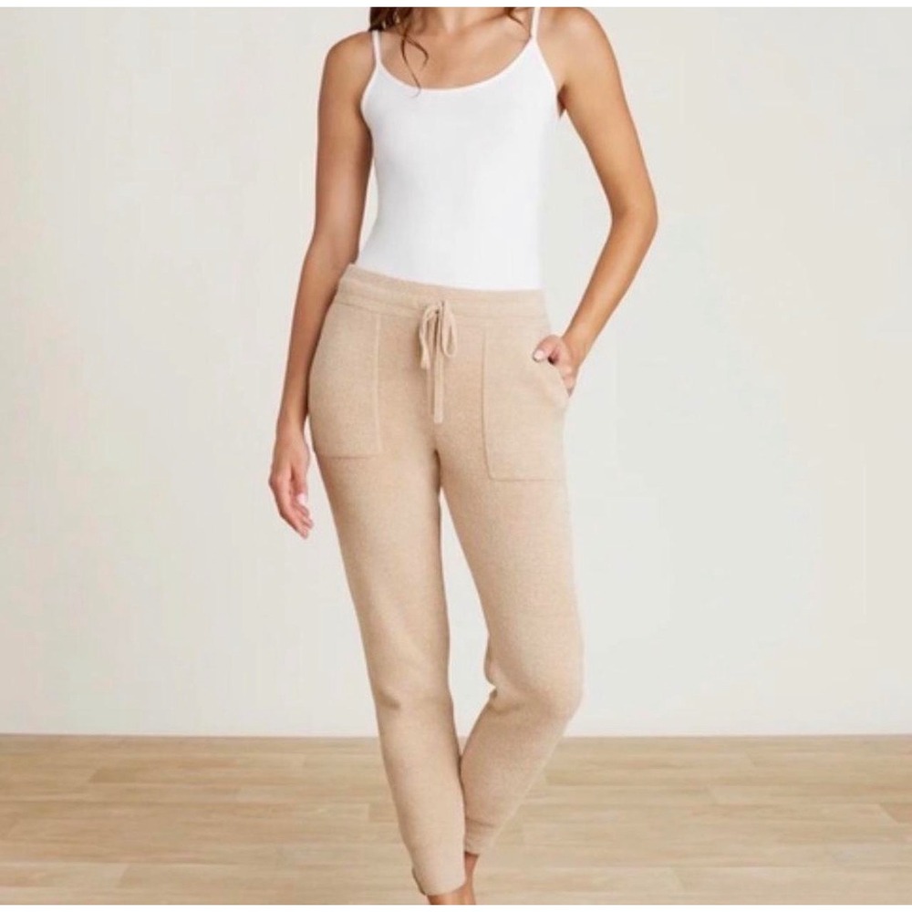 Barefoot Dreams Joggers CozyChic Ultra Lite Size L Tan Women